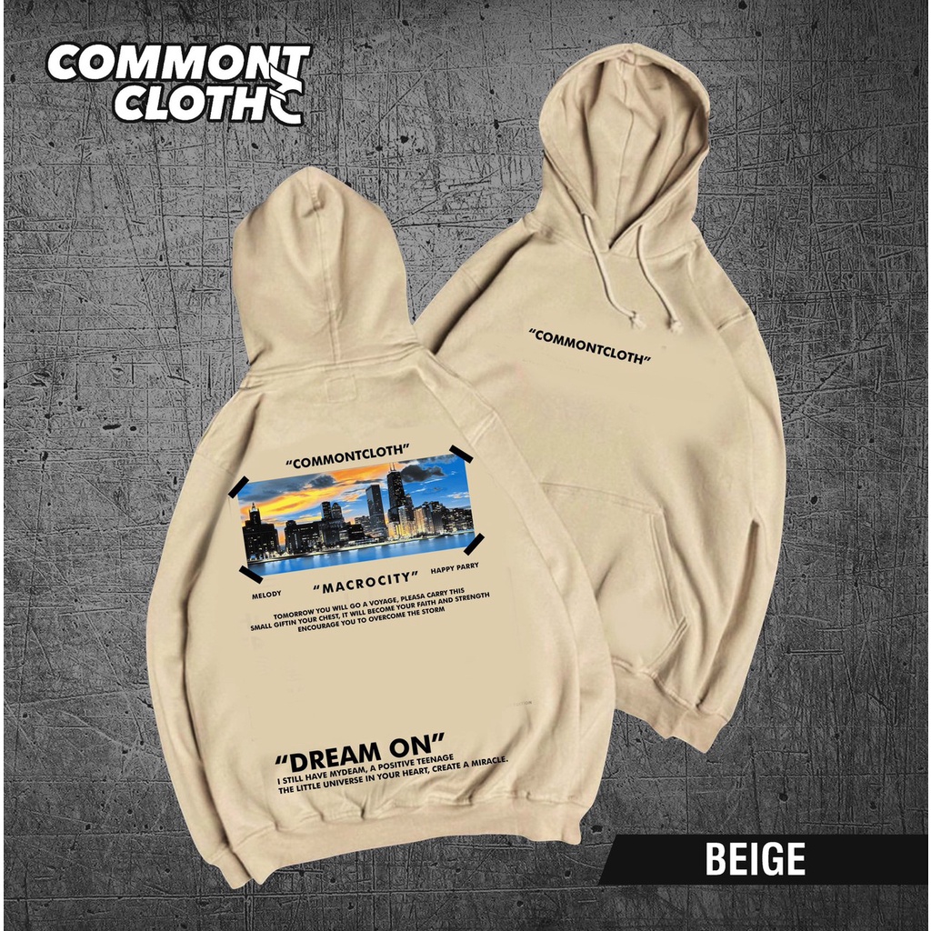 DREAM ON| HOODIE PRIA COMMONTCLOTH HITAM HOODIE DISTRO ESTETIK PREMIUM QUALITY ORIGINAL BANDUNG HOODIE FLECEE SIZE M L XL