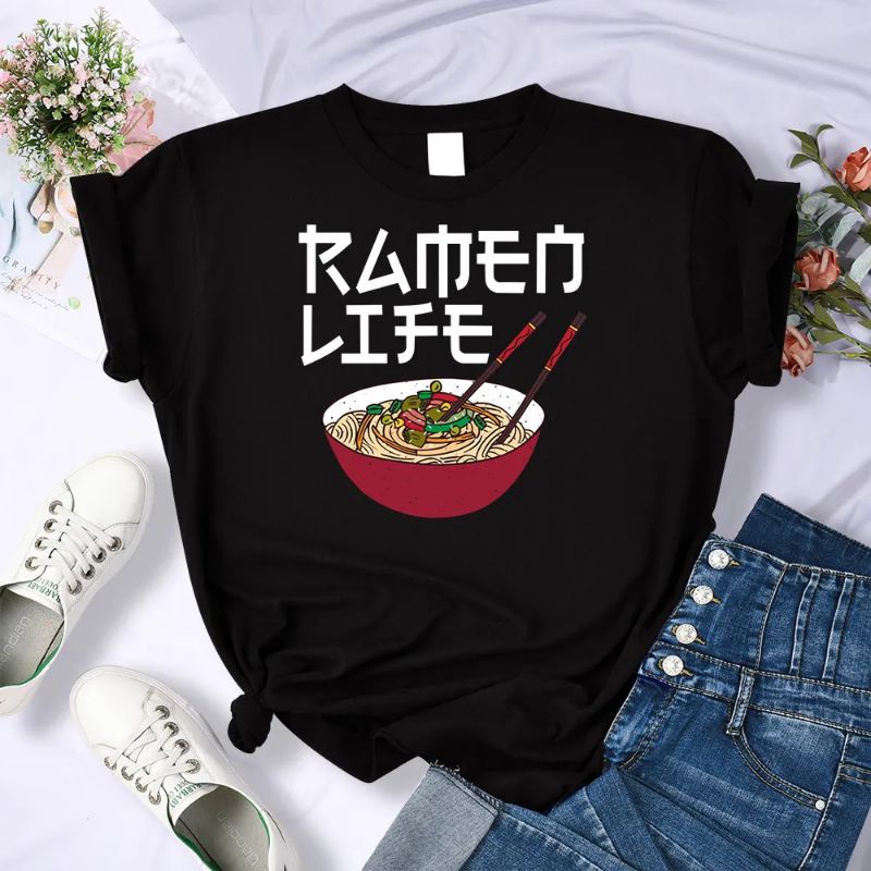 Kaos Anime Jepang Mie Ramen Life Wanita Oversize Lengan Pendek Kekinian Baju Kaos Oversize Distro Jumbo Japan Tshirt Ramen Lucu Oversize Kekinian Aesthetic Anime Jepang Waifu Unisex Kaos Wanita Import Premium Jumbo Lengan Pendek Jepang Japan Anime Ramen