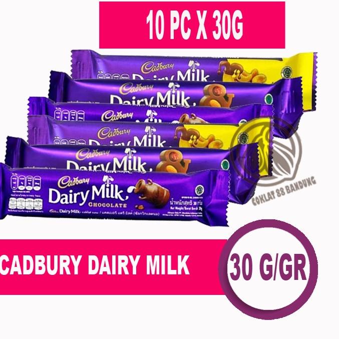 

۞ CADBURY DAIRY MILK 30GR ISI 10 PCS, COKELAT CADBURY 30 GRAM 30 gr ♦