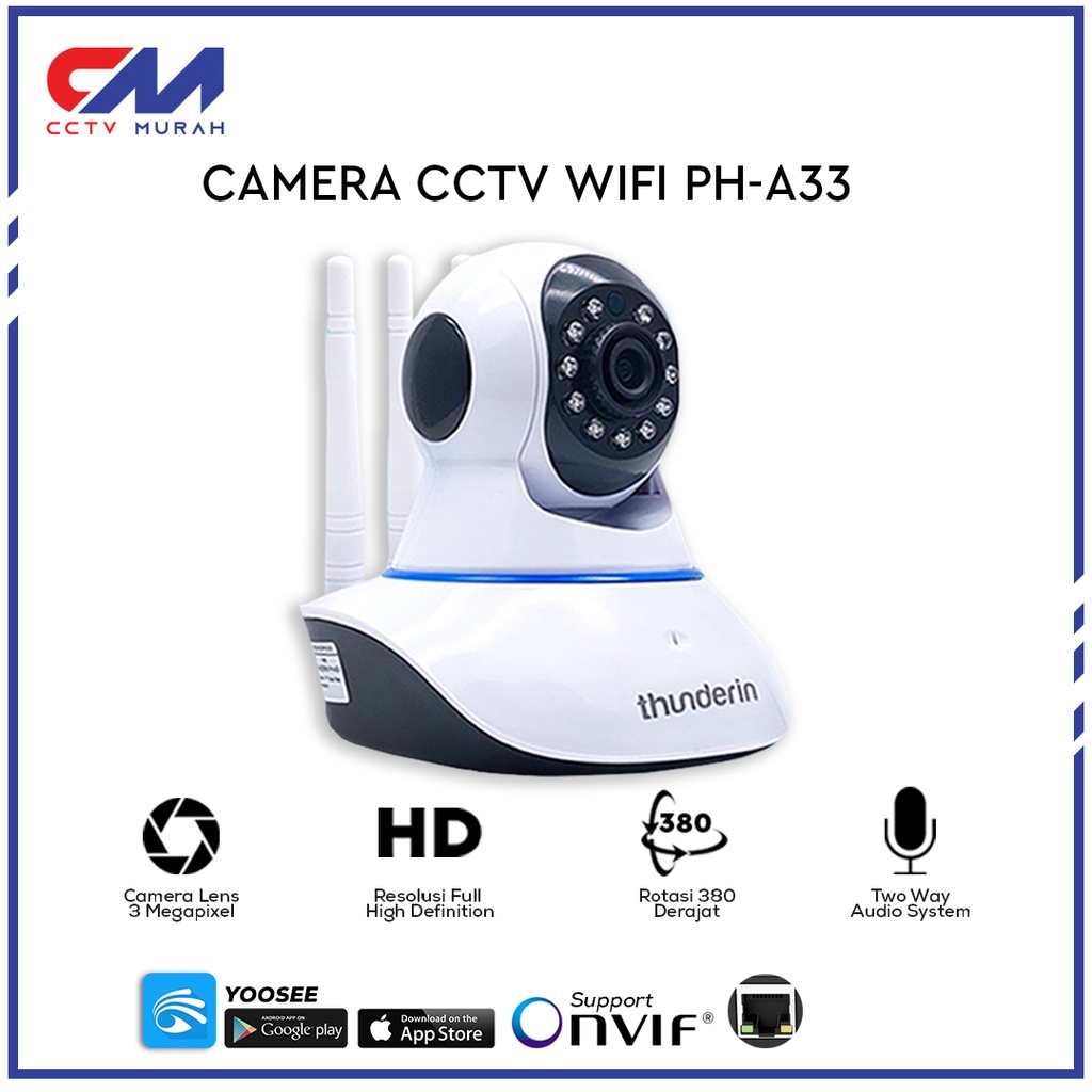 CAMERA CCTV WIFI WIRELESS THUNDERIN PH-A33 YOOSEE 1080P/2MP