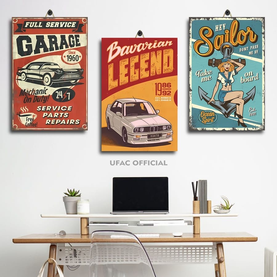 HIASAN KAMAR GAMING QUOTES MOTOR RETRO 20X30 YFMZL|2VYKI| UFAC OFFICIAL| DEKORASI DINDING KAMAR QUOT