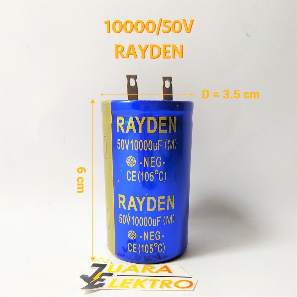 RAYDEN Elco 10000uF/50V | Kapasitor Elko 10000 uF/50 V Rayden - Oranda Biru