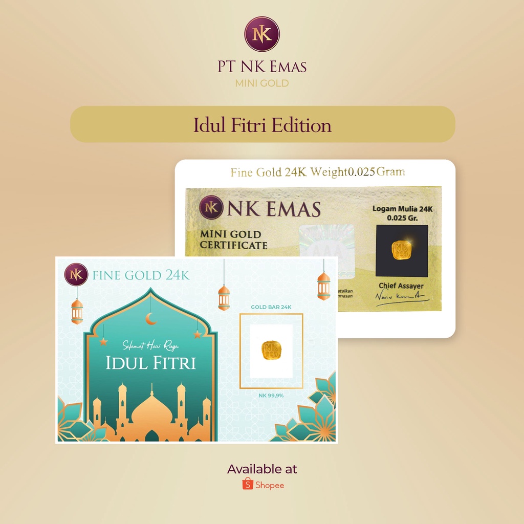 25 Pcs NK Mini Gold 0.025 Gram (Idul Fitri Envelope Edition)