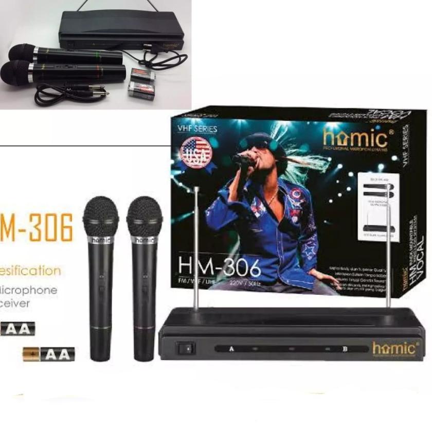 12.12 Flash Sale COD MIC WIRELESS HOMIC HM-306 Microphone Double Wireless//MIC WIRELESS//MIC KARAOKE