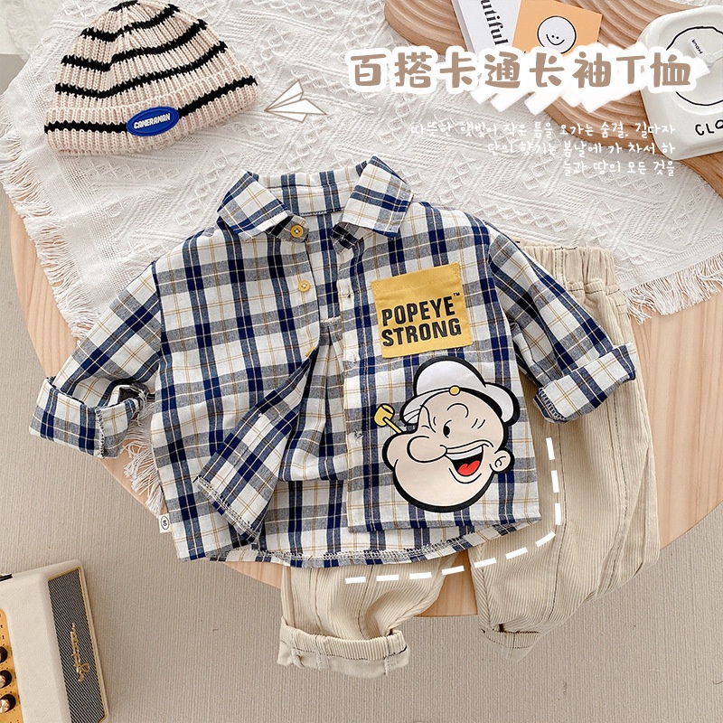 Kemeja Anak Laki-laki/ Atasan Kemeja Anak Cowok Lengan Panjang