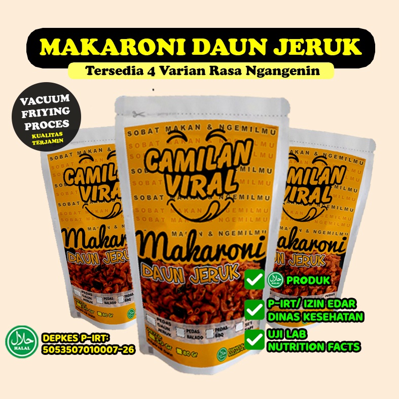 

Makaroni Bantet Pedas Daun Jeruk - Makaroni Bantet Khasa Bandung Pedas Daun Jeruk 50 Gram - Cemilan Pedas