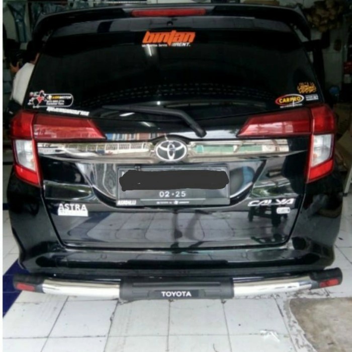 BUMPER/TANDUK/PENGAMAN BELAKANG STAINLESS BULAT TOYOTA CALYA
