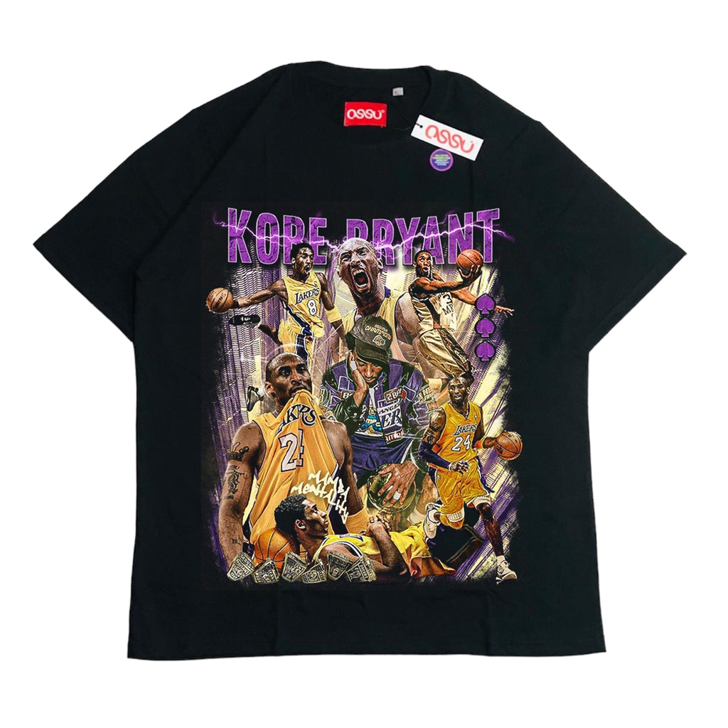 Ossu Tshirt Kobe Bryant The Mamba Lakers Champion Black Washed Heavy Cotton