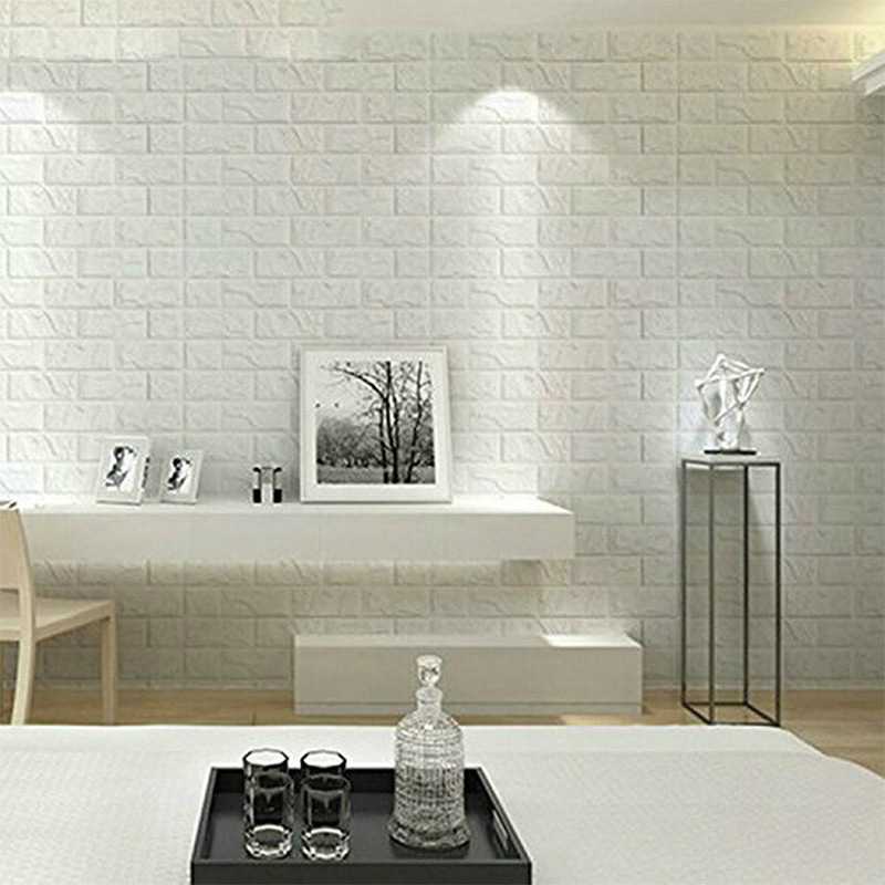 (BISA COD) FTIHSHP Sticker Wallpaper Dinding 3D Embosed Model Bata 77x70cm - WP072