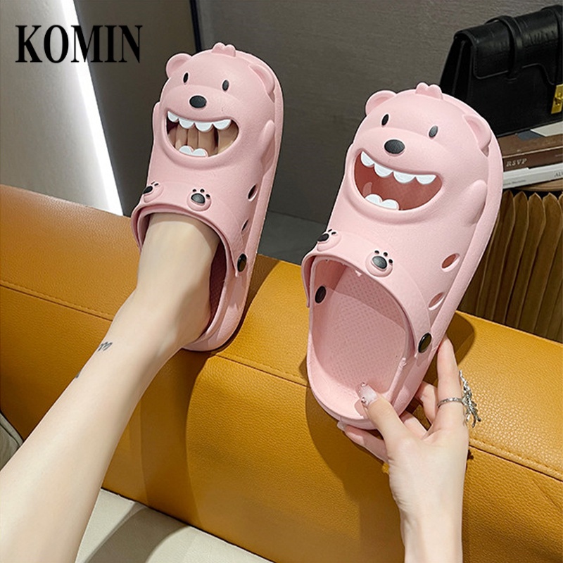 Sandal Beruang Wanita Dewasa Eva Lembut Sandal Rumah Ringan Nyaman Korea Selatan Dalam Kamar Mandi Size 36-41