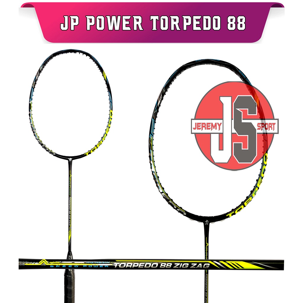 RB Raket Badminton - Bulutangkis JP Power Torpedo 88 Zig Zag Original 35 LBS
