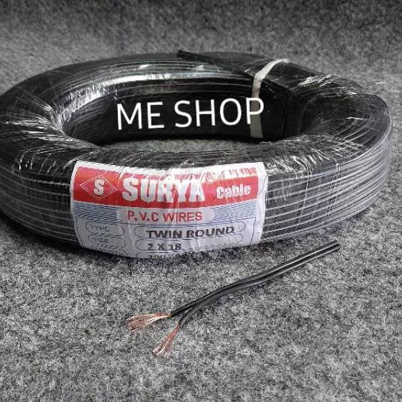 ☟ Kabel Serabut 2x18 hitam putih 100yard kabel listrik serabut ⅍