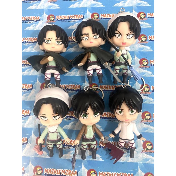 Figure Keychain / Gantungan Kunci AOT Levi ackerman Eren Yaeger
