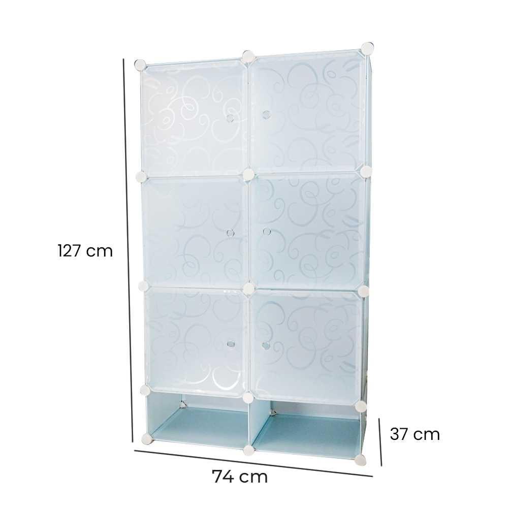 TaffHOME Lemari Plastik DIY Multifungsi Wardrobe Storage Box 6 Pintu - LBXJ019