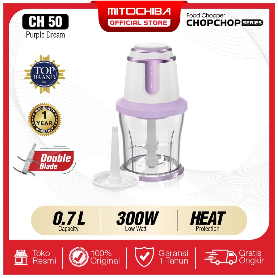 Food Chopper Mitochiba CH 50 CH50 0,7 Liter Blender Bumbu Daging Mito Chopchop Pink Black Blue Purple Gold