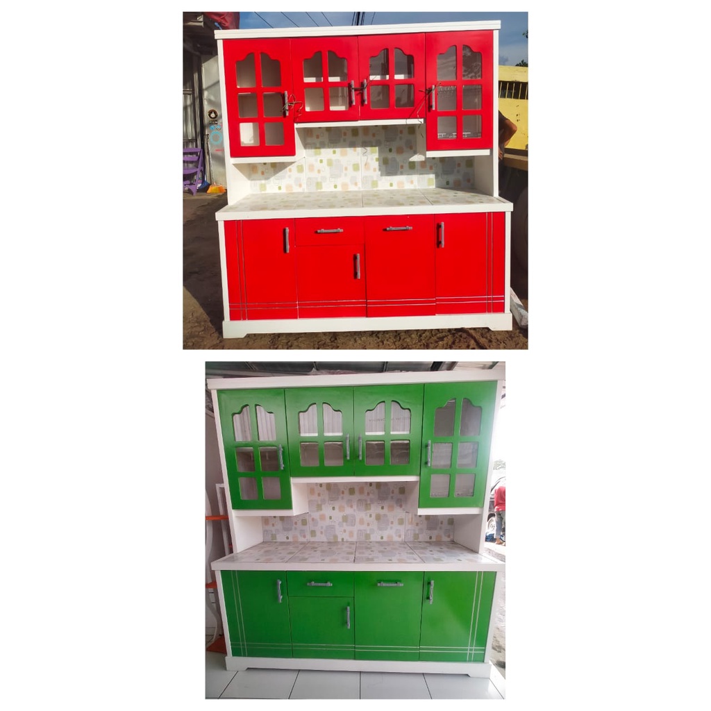 Rak Piring 4 pintu kaca/RAK MURAH MERIAH/rak sayur MATENG