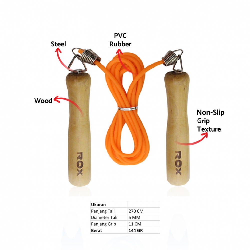 Tali Skipping Skiping ROX Kayu RXJ-950 Jump Rope