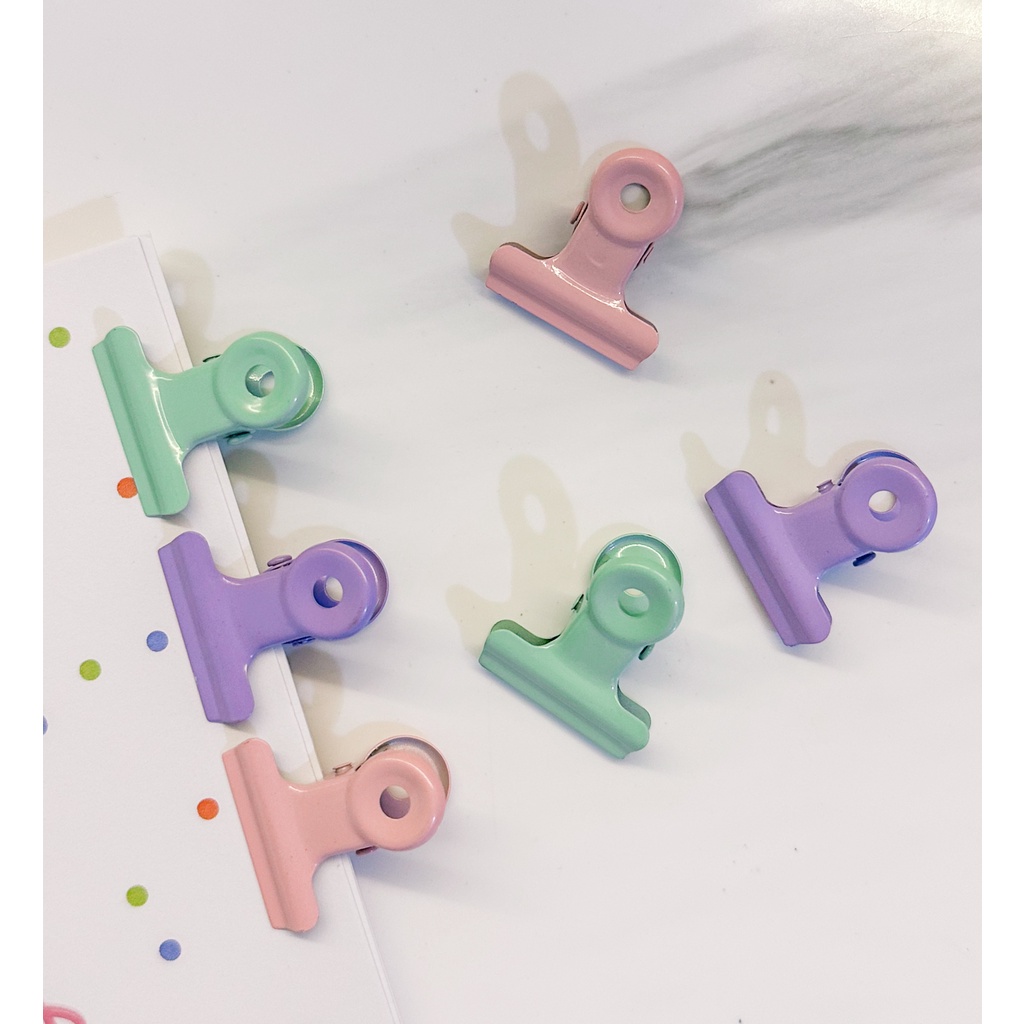 

Leledoodle - (Set of 6) Klip Kertas | Penjepit Kertas Mini warna Pastel | Round Head Paper Clip Macarons