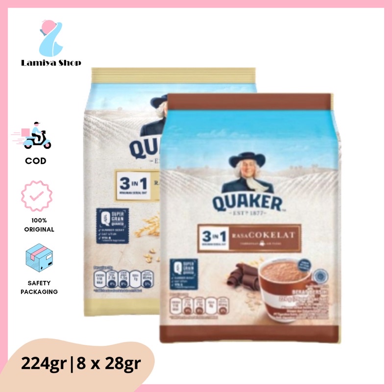 Jual Quaker 3in1 Coklat Vanilla Minuman Sereal Oat 224gr 24gr X 8