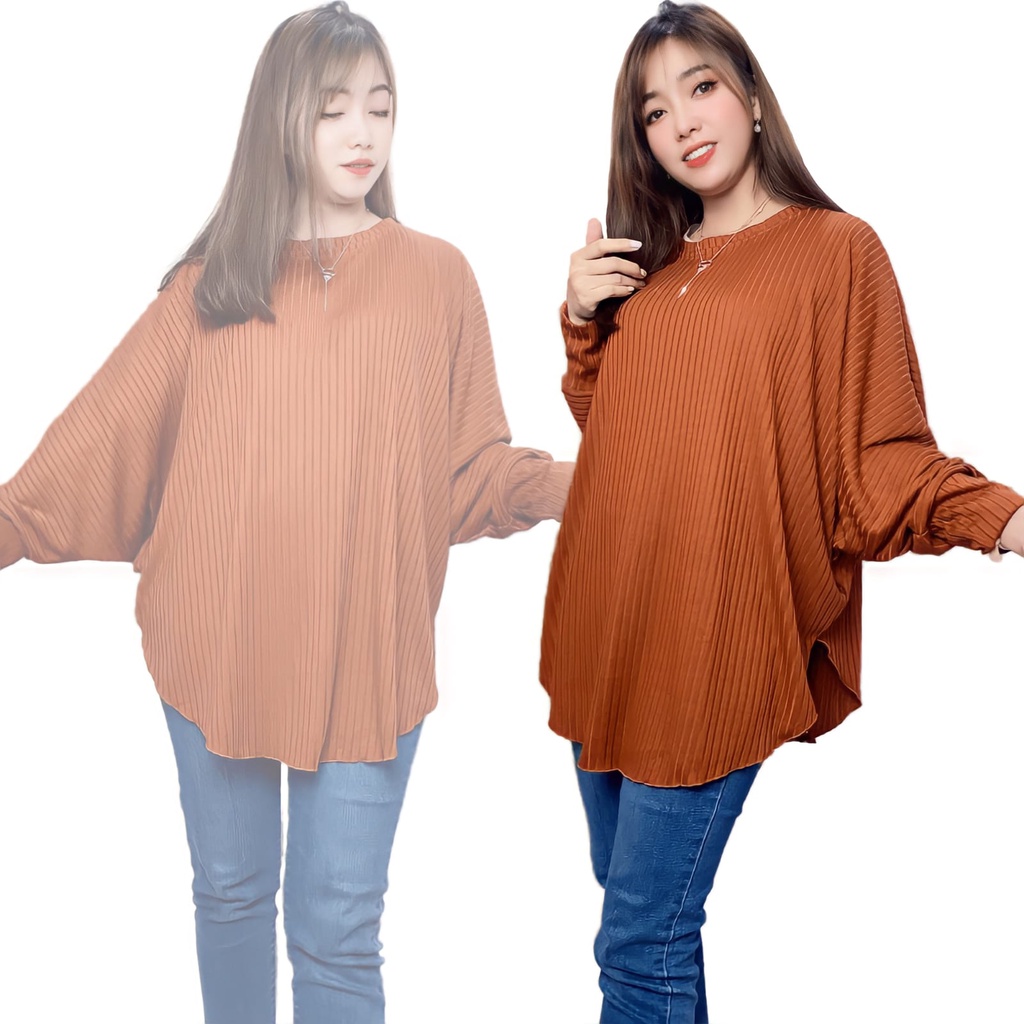 BAJU ATASAN WANITA BLUS BATWING KAOS KNIT JUMBO HIJAB FRIENDLY BETTY