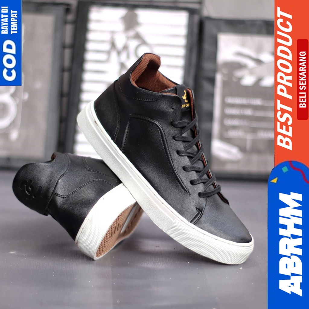 ABRHM x JHON HIGH Sepatu Kasual Pria Sepatu Pria Casual Kulit Pu Sepatu Kerja Kantor Semi Formal Kuliah Kondangan Gaya keren Kekinian Murah Terlaris