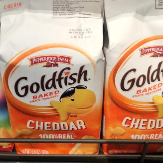 

promo goldfish baked snack crackers cheddar 187gr Biscuit biskuit