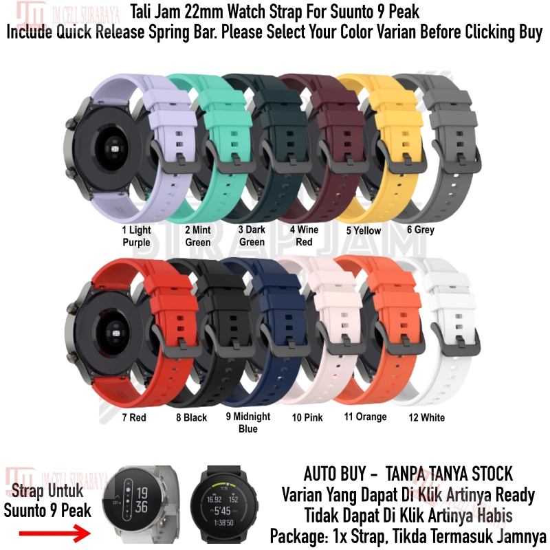 T2P Strap 22mm Untuk Suunto 9 Peak / Pro (Versi Kecilnya) - Tali Jam Tangan Pin Quick Release