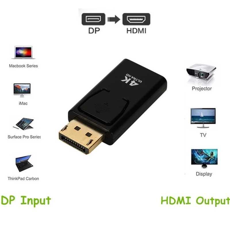 Adaptor DisplayPort to HDMI 4K for TV Projector PC - DP4 - Black