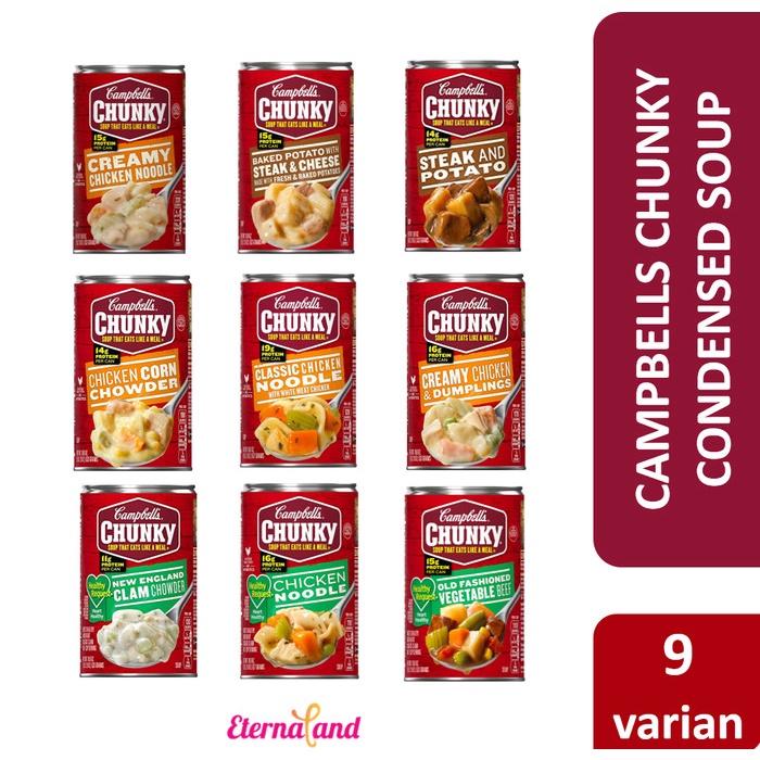 

CAMPBELLS CHUNKY CONDENSED SOUP - SUP INSTAN KALENG IMPOR ANEKA RASA