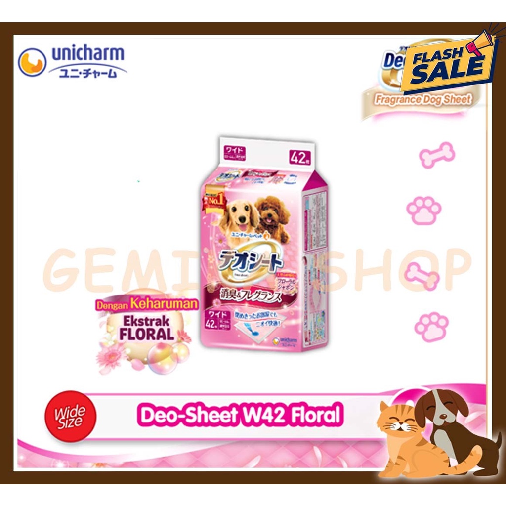 DEO SHEET UNICHARM SMALL DOG ALAS ANJING ( AROMA FLORAL / GREEN )