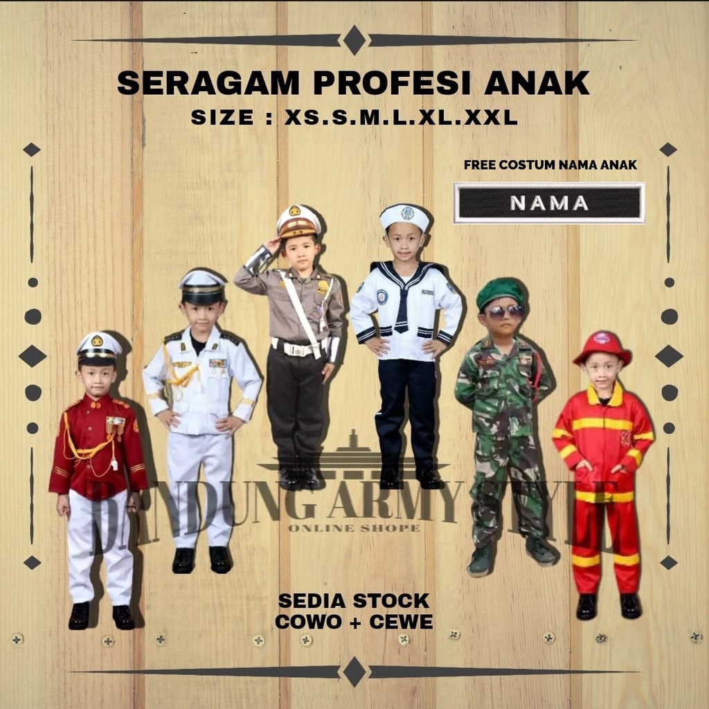 seragam POPEYE pelaut anak baju profesi anak set LENGKAP originaL SERAGAM KARNAVAL AGUSTUS SERAGAM A