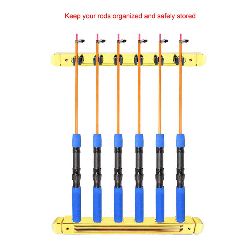 Wall Cue Rack Rak Billiard Rak Stick Dinding Kayu - Emas-Hold 6 Pc Billiard Cue