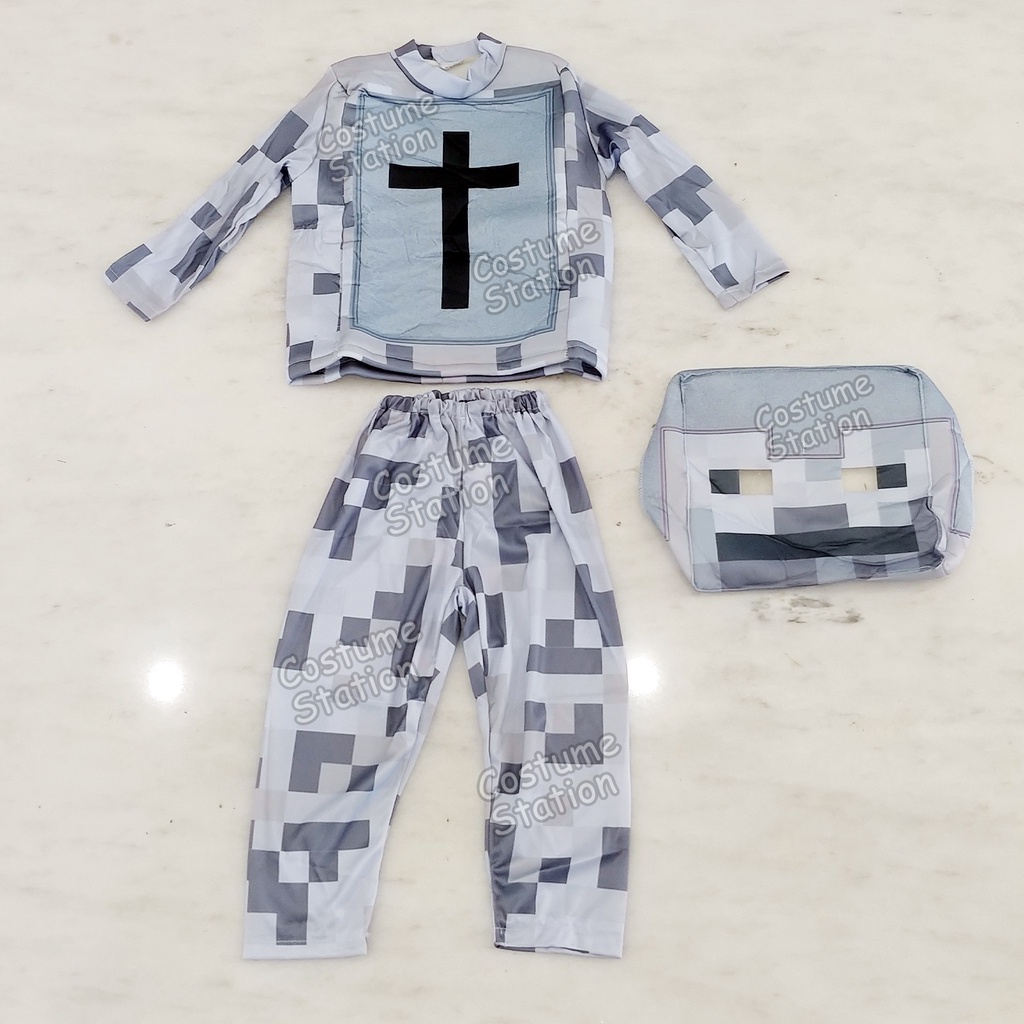Kostum Minecraft Skeleton Knight / Costume Game Mainan anak
