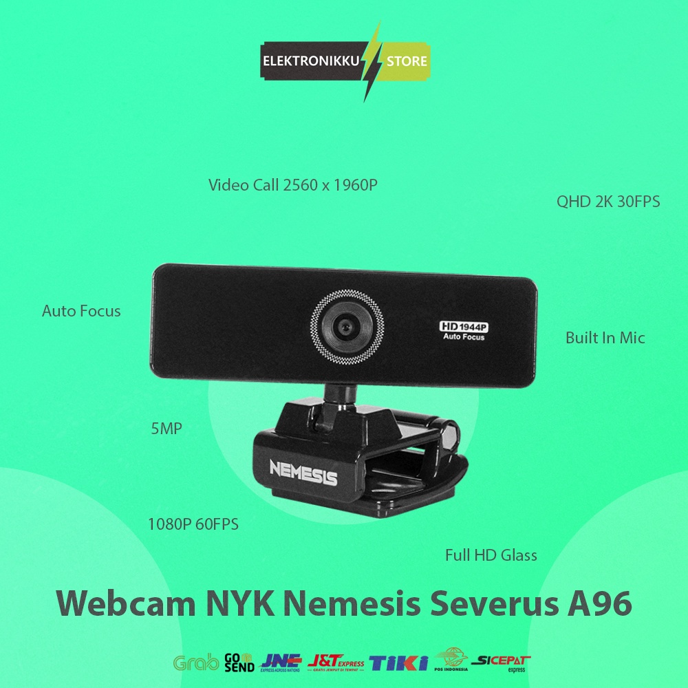 Web Cam NYK Nemesis Severus A96 QHD 2K Webcam Komputer PC Laptop