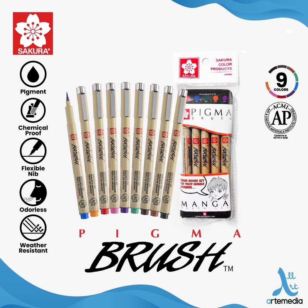 

Brush Pen Sakura Pigma Brush Pigment Ink Pena Kuas Warna