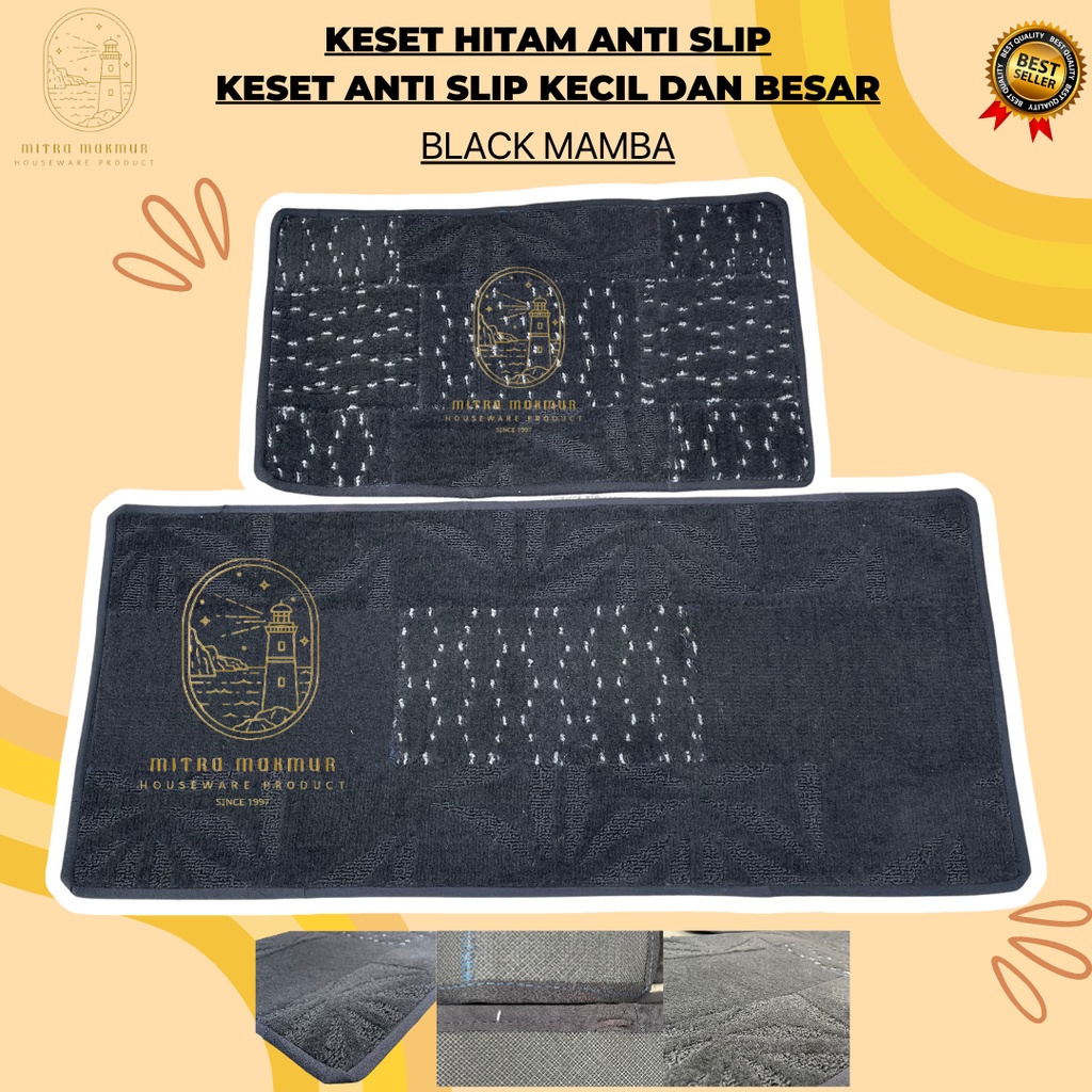 SALE!! KESET HITAM ANTI SLIP / KESET LANTAI BLACK MAMBA KECIL DAN BESAR / KESET OFFICIAL