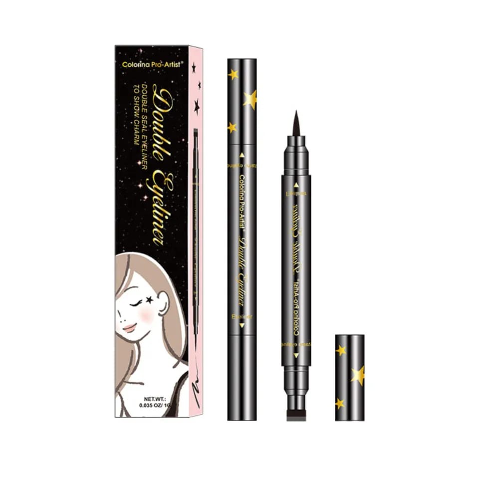 INSTANT EYELINER STAMP 2IN1 HENG FANG EYELINER CAP BERBENTUK BINTANG BUNGA LOVE SABIT IMPORT