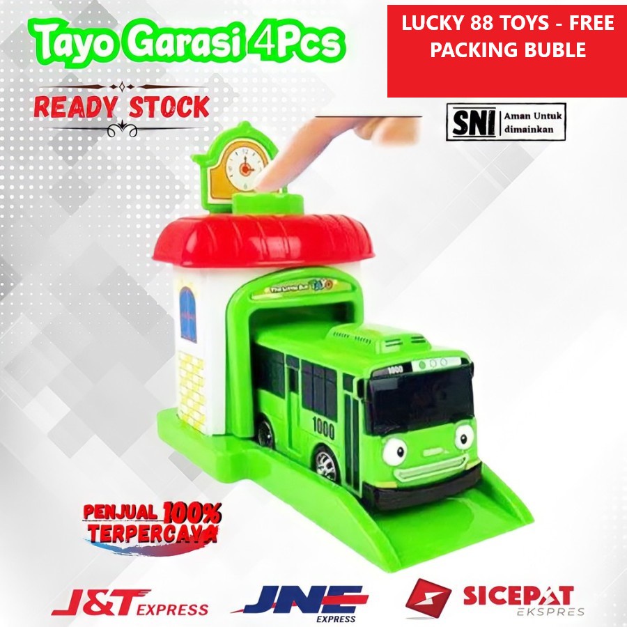 Mobil Tayoo  Garasi 4Pcs No.333-002 Mainan Tayoo Bus Garasi Murah