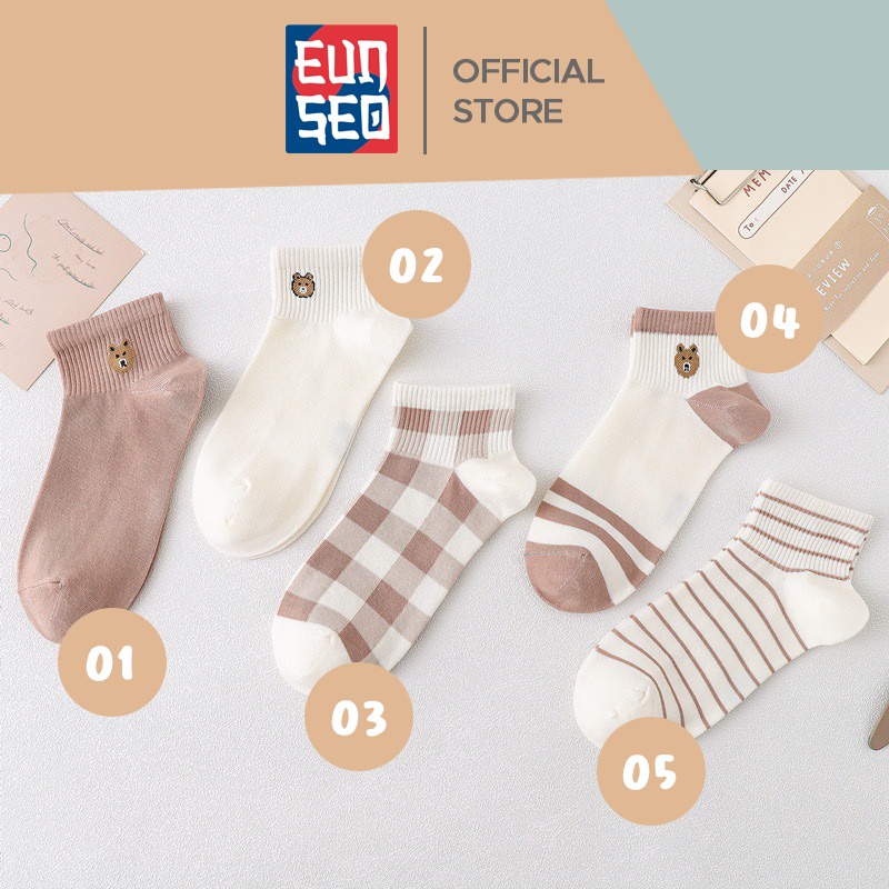 Kaos Kaki Pria Wanita Motif Beruang KaosKaki Pendek Ankle Socks