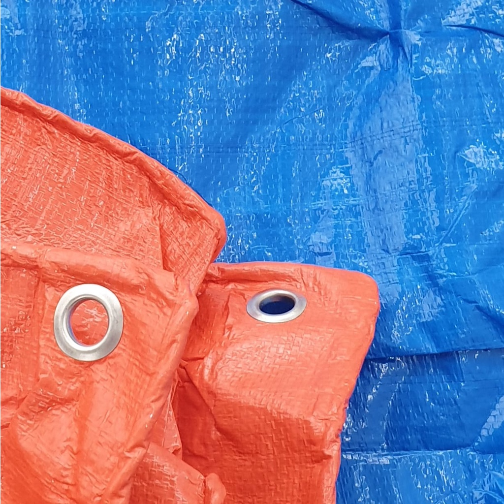 Rajawali ORI 100% Super UV A3 4x5 4x6 Meter BIRU MUDA ORANGE Terpal Plastik PREMIUM Bagus Awet Dan Murah