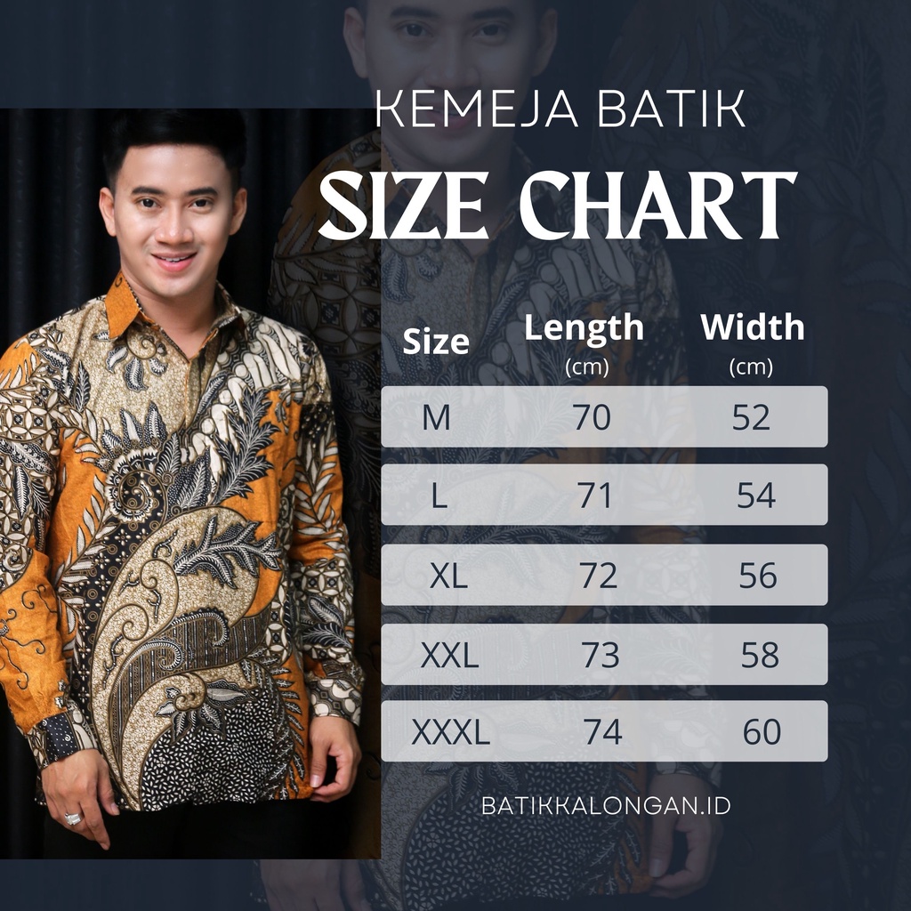 Batik Pria Lengan Pendek Premium BATIK AZMIL HRB026 motif KERATONAN Kode 002 size M L XL XXL