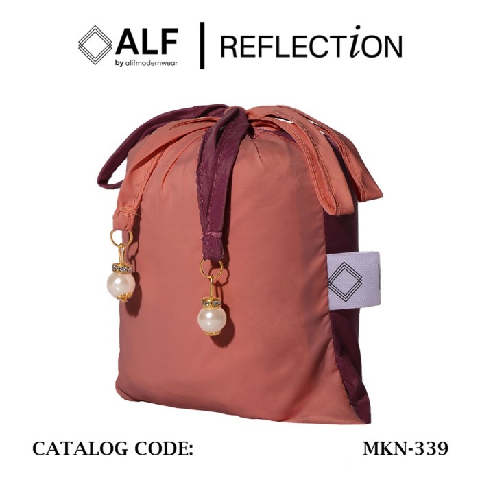 Alf By Alif Mukena Mini Two Tone Travel - Burnt Henna