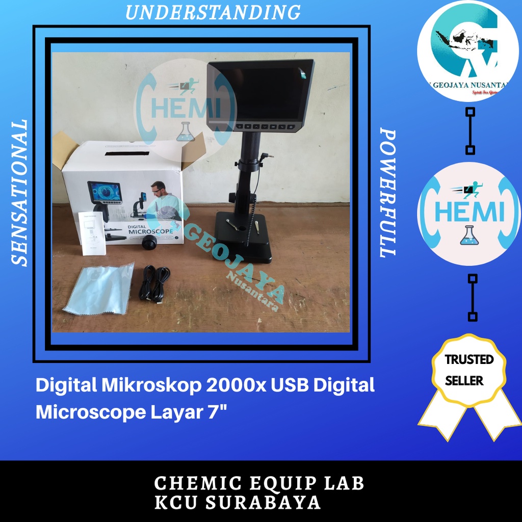 Digital Mikroskop 2000x USB Digital Microscope Layar 7" READY STOK