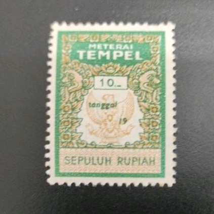 

1 Potong Materai Tempel Tua 10 Rupiah Hijau Tahun 1976-1980