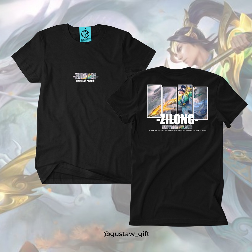 GG T-Shirt ZILONG Collector skin Empyrean Paladin Mobile Legends Kaos Custom Katun Slim-fitting