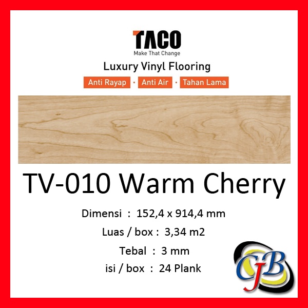 Vinyl Taco 3mm TV-010 Warm Cherry