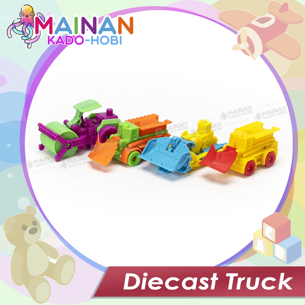 HADIAH MAINAN ANAK DIECAST MOBIL TRUK KONSTRUKSI TRANSFORM ROBOT
