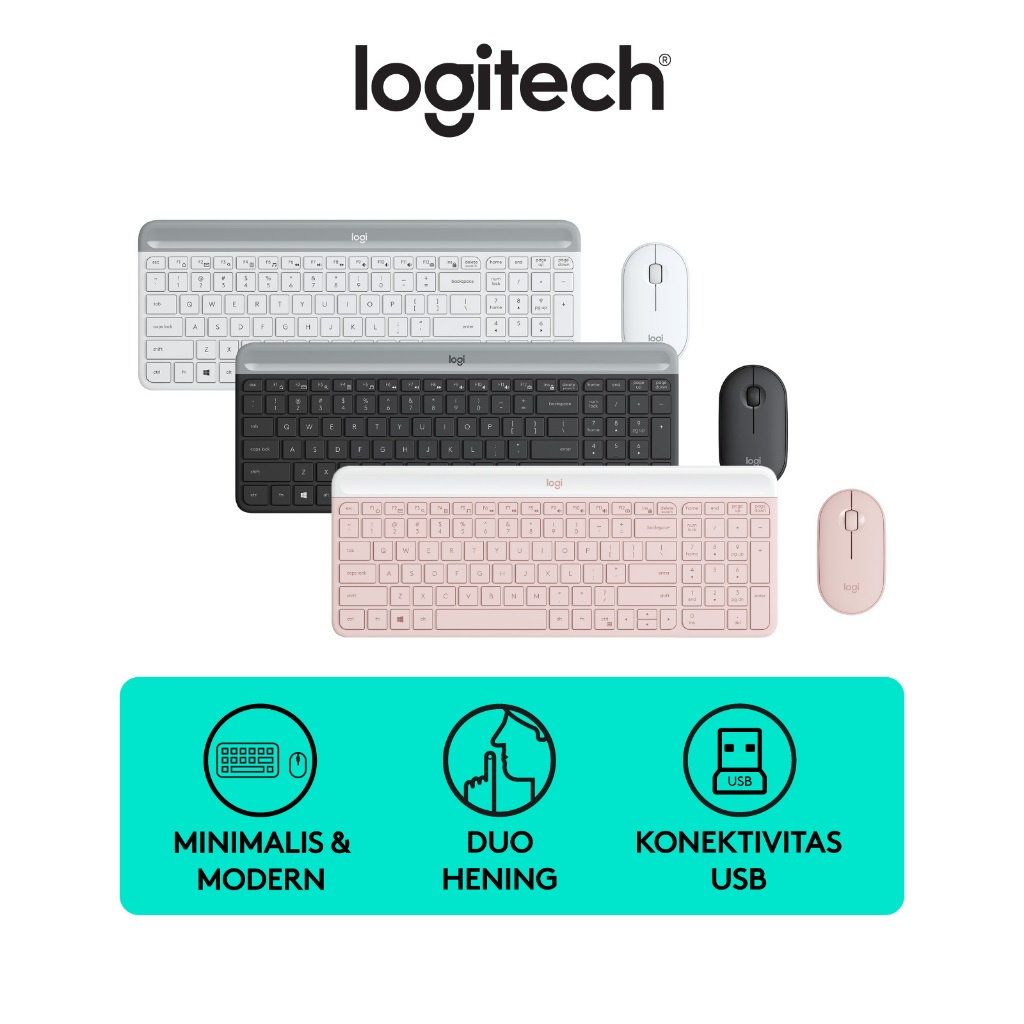 Logitech MK470 Combo Keyboard dan Mouse Wireless Slim