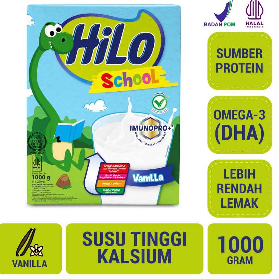 

☏ HiLo School Vanilla 1000 gram - Susu Tinggi Kalsium Lebih Rendah Lemak ➮