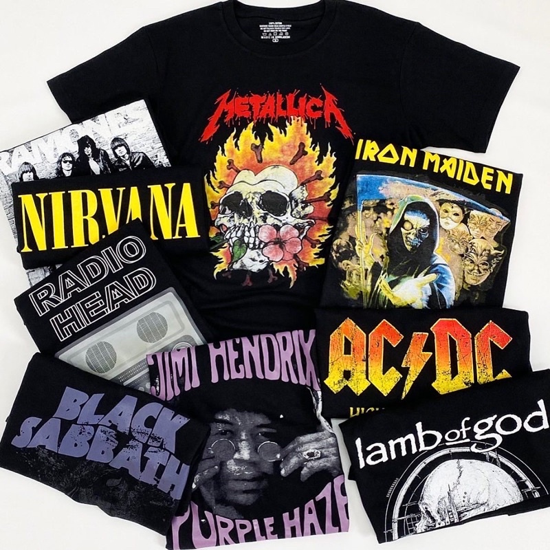 Kaos Vintage Band Graphic Print SS Tees
